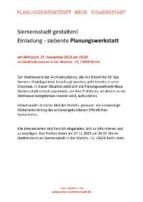 Planungswerkstatt neue Siemensstadt - Einladung 07